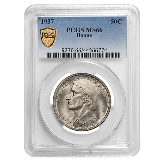 1937 Boone Commemorative Half Dollar MS-66 PCGS 1937 Boone Commemorative Half Dollar MS-66 PCGS